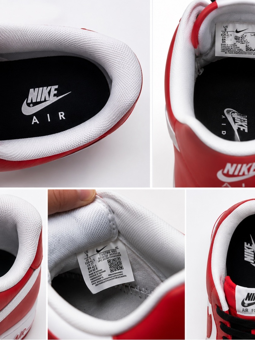 Nike Air Force 1 High Red & White Men’s Sneakers - Picture 2 of 6